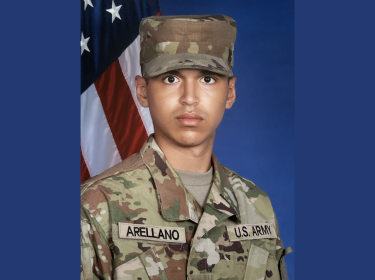 student wearing army uniform